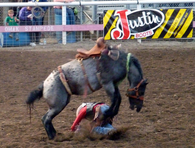 bucked off